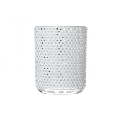 Cosy @ Home T-lichth  Dots Ant Wit Zilver D8x10cm