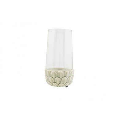 Cosy @ Home Windlicht Lotus Flower With Glass Creme