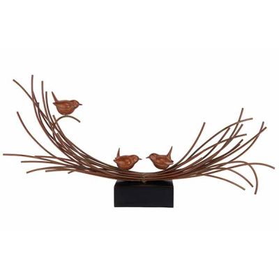 Beeld Birds On Nest Roest 57x10xh31cm An Dere Metaal