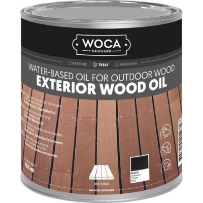 Woca Exterior Wood Oil Zwart - 750 Ml  T90-zw-9      617930a
