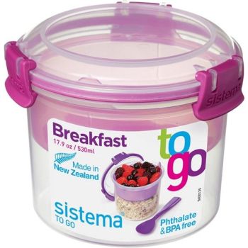 Sistema To Go ontbijtkom met compartiment Breakfast 530ml ROZE