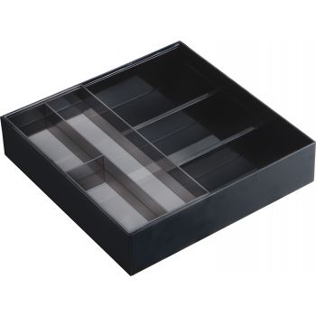 Extendable cutlery tray with slide - Tower - black