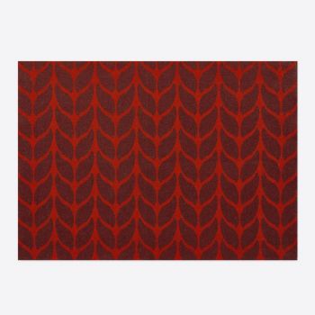 Day Drap non-slip placemat uit katoen Soft Wool rood en auberg. 45x32cm