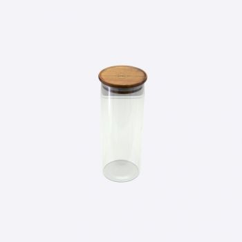 Dagelijkse Kost glazen voorraadpot met deksel uit acaciahout 1.1L