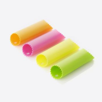 Dotz knoflookschiller uit silicone geel; groen; paars of oranje