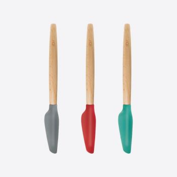Dotz spatel met beuken handvat rood; grijs of aquablauw 27cm prijs 1 stuk