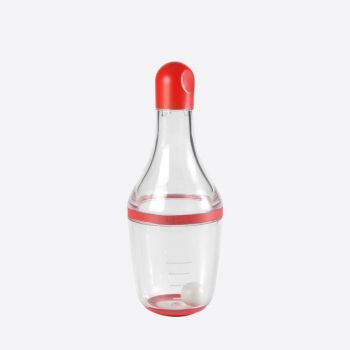 Lékué vinaigrette shaker uit silicone en Tritan rood 180ml