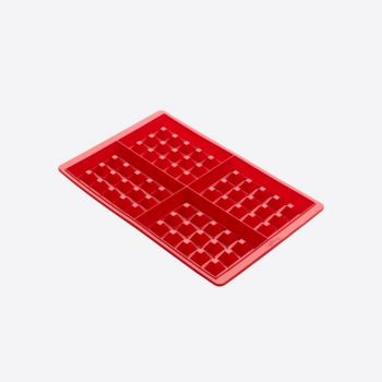 Lékué set van 2 wafelvormen uit silicone voor 4 wafels rood 20x18.6x1.7cm