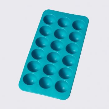 Lékué ijsblokjesvorm uit rubber voor 18 ronde ijsblokjes aquablauw 22x11x2.3cm