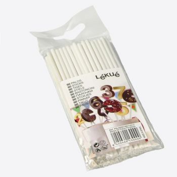Lékué 50 stokjes voor lollypops uit kunststof wit 12cm