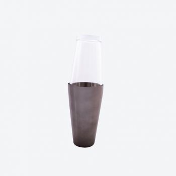 Point-Virgule Boston shaker uit rvs en glas metallic zwart 750ml