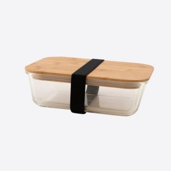 Point-Virgule lunchbox uit glas met deksel uit bamboe 1.1L