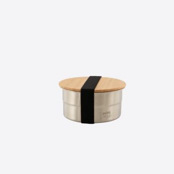 Point-Virgule ronde lunchbox uit rvs met deksel uit bamboe 600ml