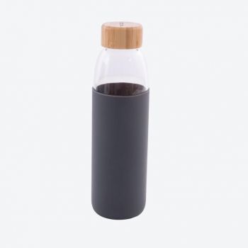 Point-Virgule glazen fles met silicone sleeve donkergrijs 580ml