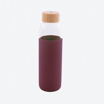 Point-Virgule glazen fles met silicone sleeve wijnrood 580ml