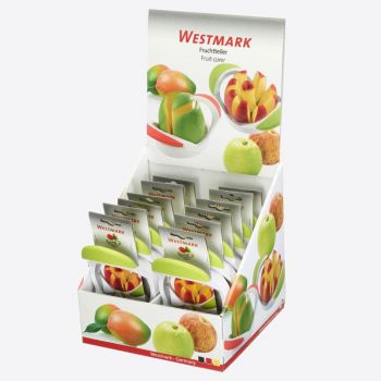 Westmark appeldeler uit rvs en kunststof wit en groen 17.5x10.5x6.5cm
