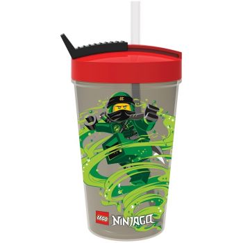LEGO Ninjago Drinkbeker 500 ml - Met Rietje - Zwart