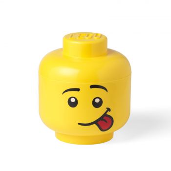LEGO Iconic Opbergbox Hoofd Silly - Ø24 cm - 27,1 cm Hoog
