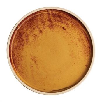 Olympia Canvas platte ronde borden roestoranje 25cm