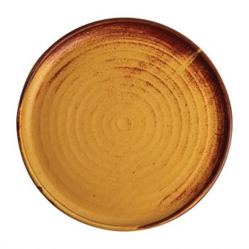 Olympia Canvas ronde borden met smalle rand roestoranje 26.5cm