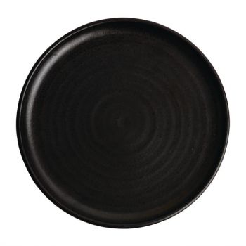 Olympia Canvas ronde borden met smalle rand zwart 26.5cm