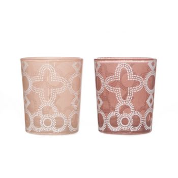 Cosy @ Home Theelichtglas Forms 2 Types Roze D5,5x6,5cm