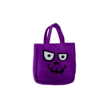 Cosy @ Home Snoepzakje Scary Face Paars 23x4x25cm