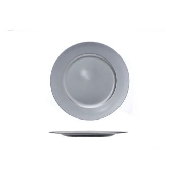 Cosy @ Home Bord Glossy Zilver 33x33xh2cm Rond