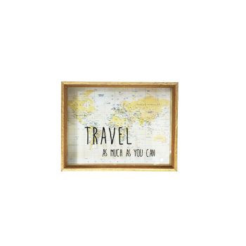 Cosy @ Home Spaarpot Travel Hout 26x20xh6cm