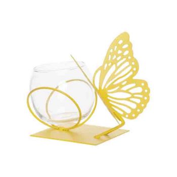 Cosy @ Home Theelichthouder Butterfly 1x Glass Cup D