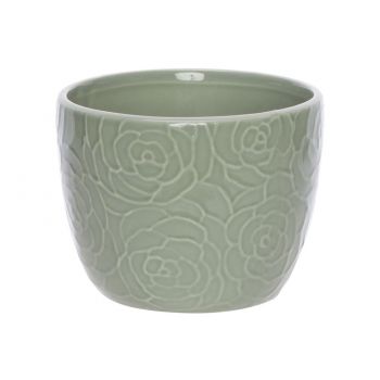 Cosy @ Home Bloempot Rose Groen D13xh10cm Rond Conis
