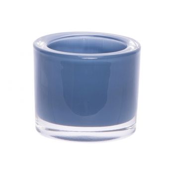 Cosy @ Home Theelichtglas Set12 Blauw D7xh6cm