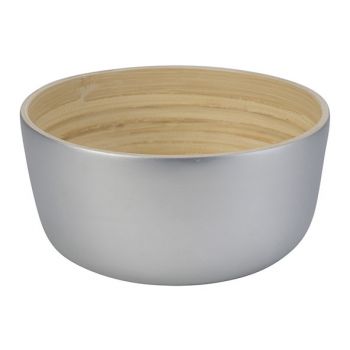 Cosy @ Home Bowl Zilver 20x20xh10cm Rond Bamboe