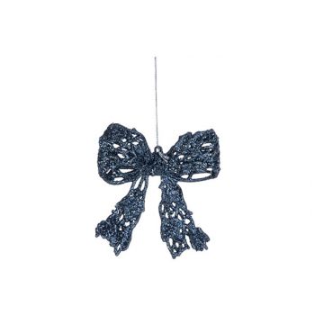 Cosy @ Home Hanger Strik Glitter Donkerblauw 13x13cm