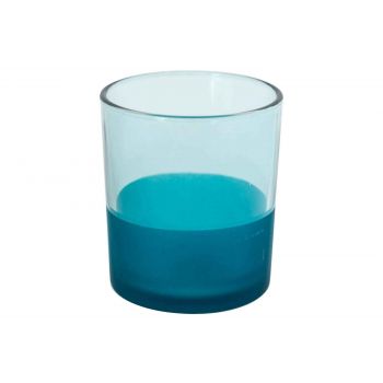 Cosy @ Home Theelichtglas Sprayed Blauw D9xh10cm