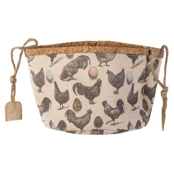 Cosy @ Home Mand Chickens Natuur D20xh16cm Textiel