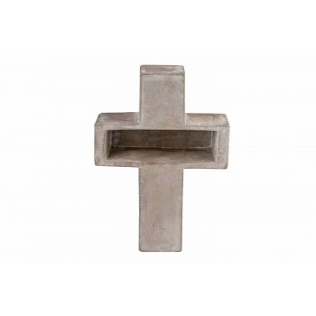 Cosy @ Home Schaal Cross Grijs 25x18xh7cm Cement