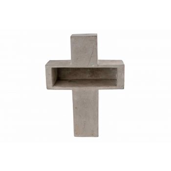 Cosy @ Home Schaal Cross Grijs 35x26xh9cm Cement