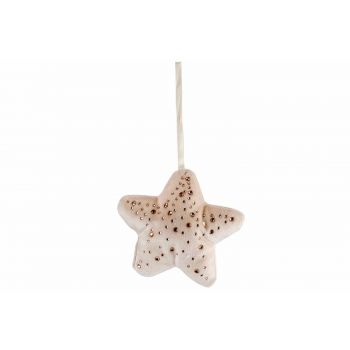 Cosy @ Home Hanger Star Strass Creme 13x3xh13cm Poly