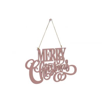 Cosy @ Home Hanger Merry Christmass  Lichtroze 34,5x