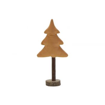 Cosy @ Home Kerstboom Velours Wood Base Caramel 30x1