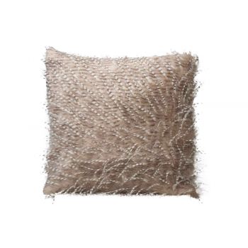 Cosy @ Home Kussen Feathers Beige 45x45xh10cm Polyes