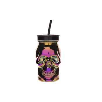 Cosy & Trendy Drinkbeker Skull Mt Rietje  9x9xh15cm