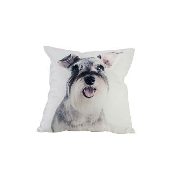 Cosy @ Home Kussen Dog Grijs 40x40xh10cm Polyester