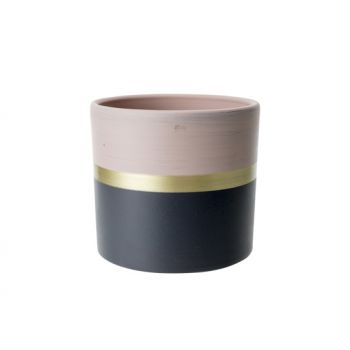 Cosy @ Home Bloempot Duo Color Pink-grey Gold Line R
