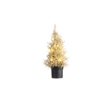 Cosy @ Home Kerstboom 15 Led Lights Glitter Champagn