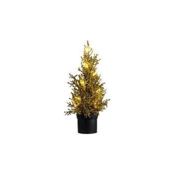 Cosy @ Home Kerstboom 15 Led Lights Glitter Goud 13x