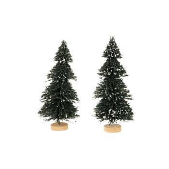 Cosy @ Home Kerstboom Set2 With Snow Groen 7x7xh15cm