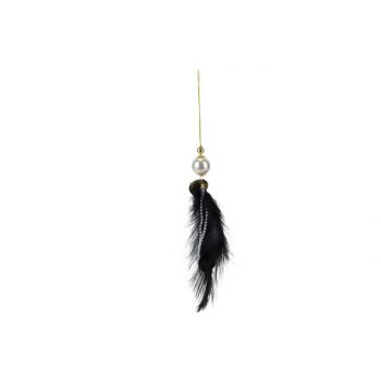 Cosy @ Home Hanger Feathers Zwart 7x7xh30cm Kunststo