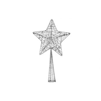 Cosy @ Home Kerstboompiek Star Glitter Zilver 12x4xh